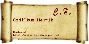 Czékus Henrik névjegykártya